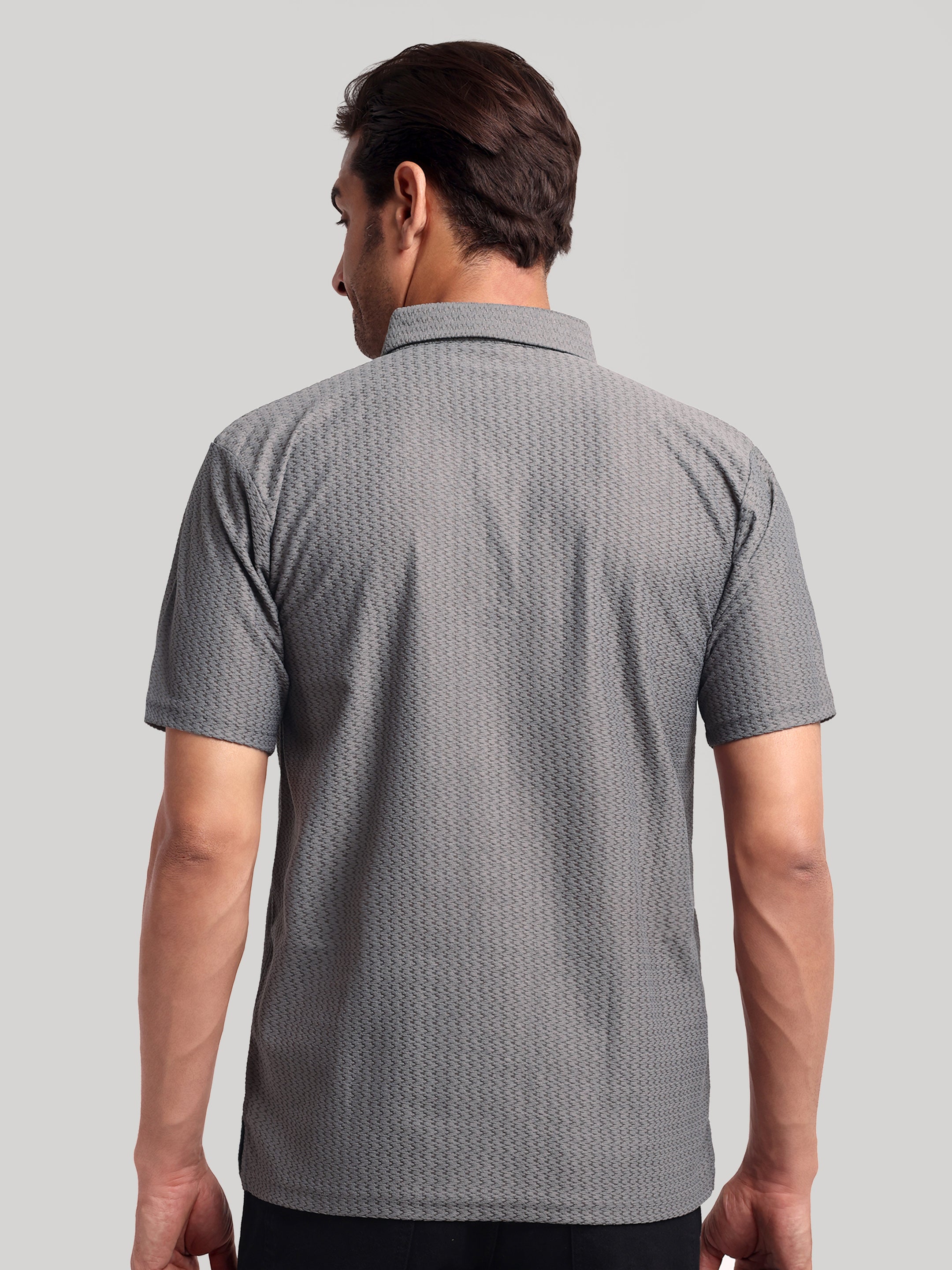 Luxurit Knitted Textured Cotton Fit Polo Men's T-Shirt