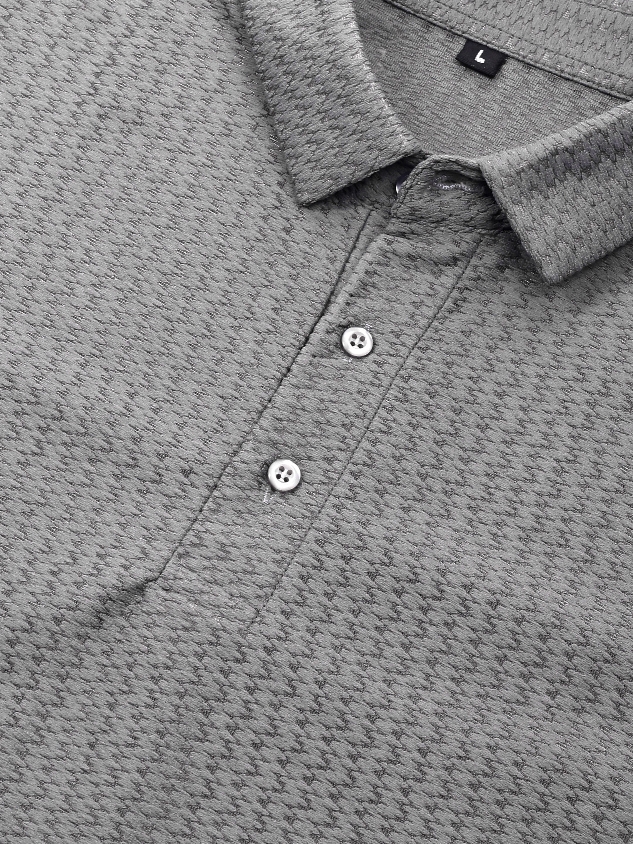 Luxurit Knitted Textured Cotton Fit Polo Men's T-Shirt