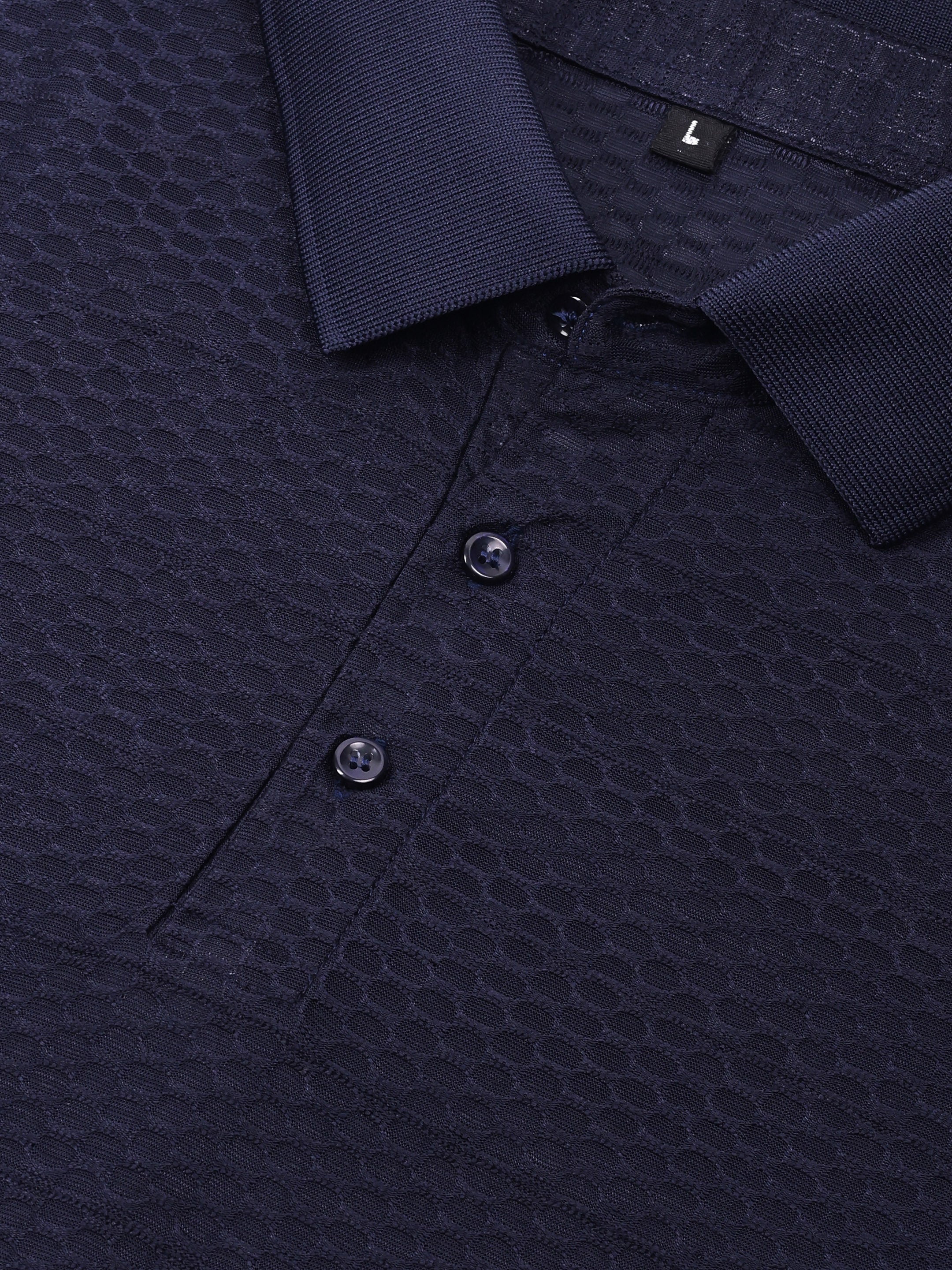 Luxurit Geometric Design Polo Neck Cotton Men's T-Shirt