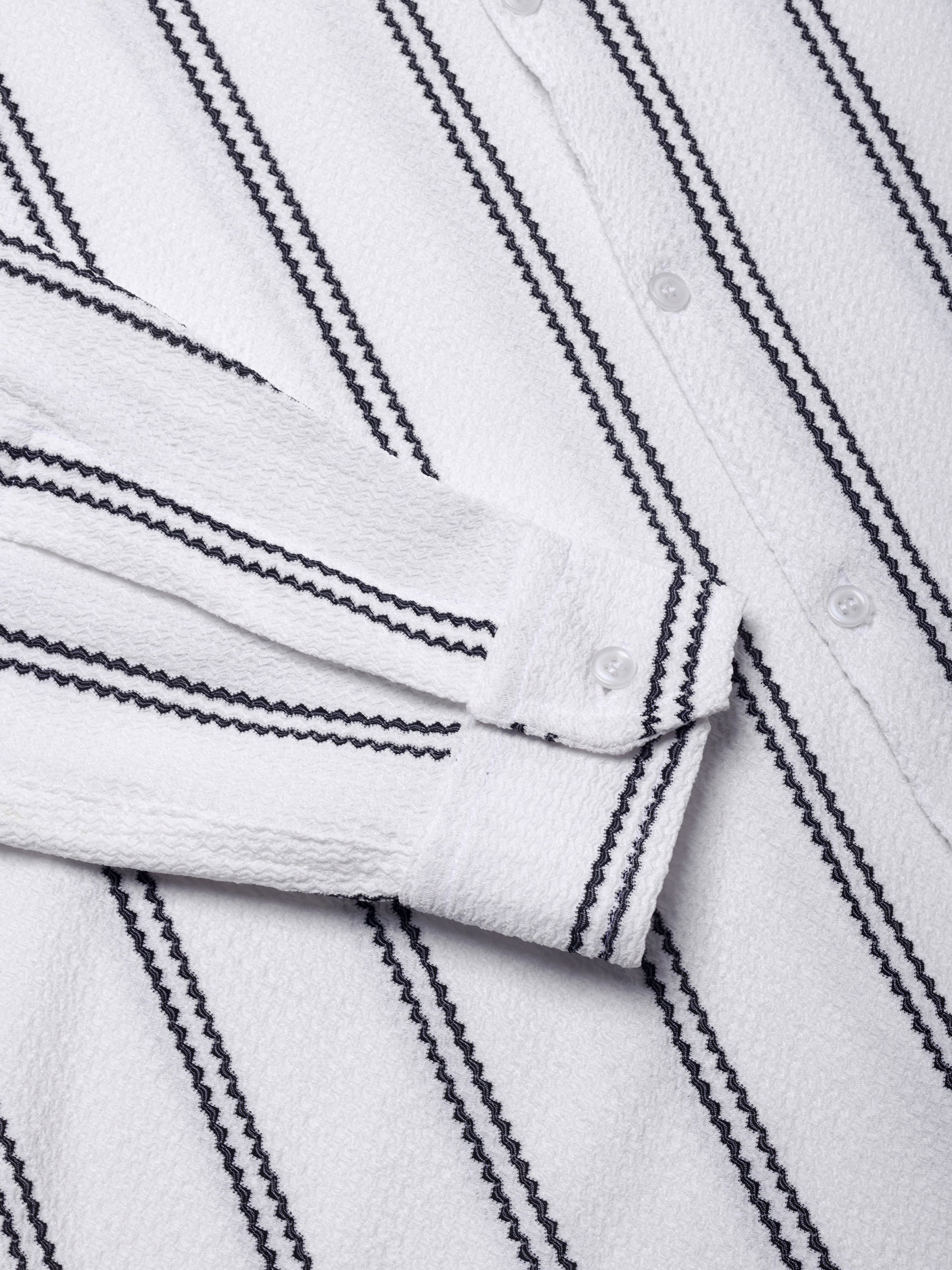 Luxurit Men Relaxed Fit Fit Striped, Self Design Button Down Collar Casual Shirt