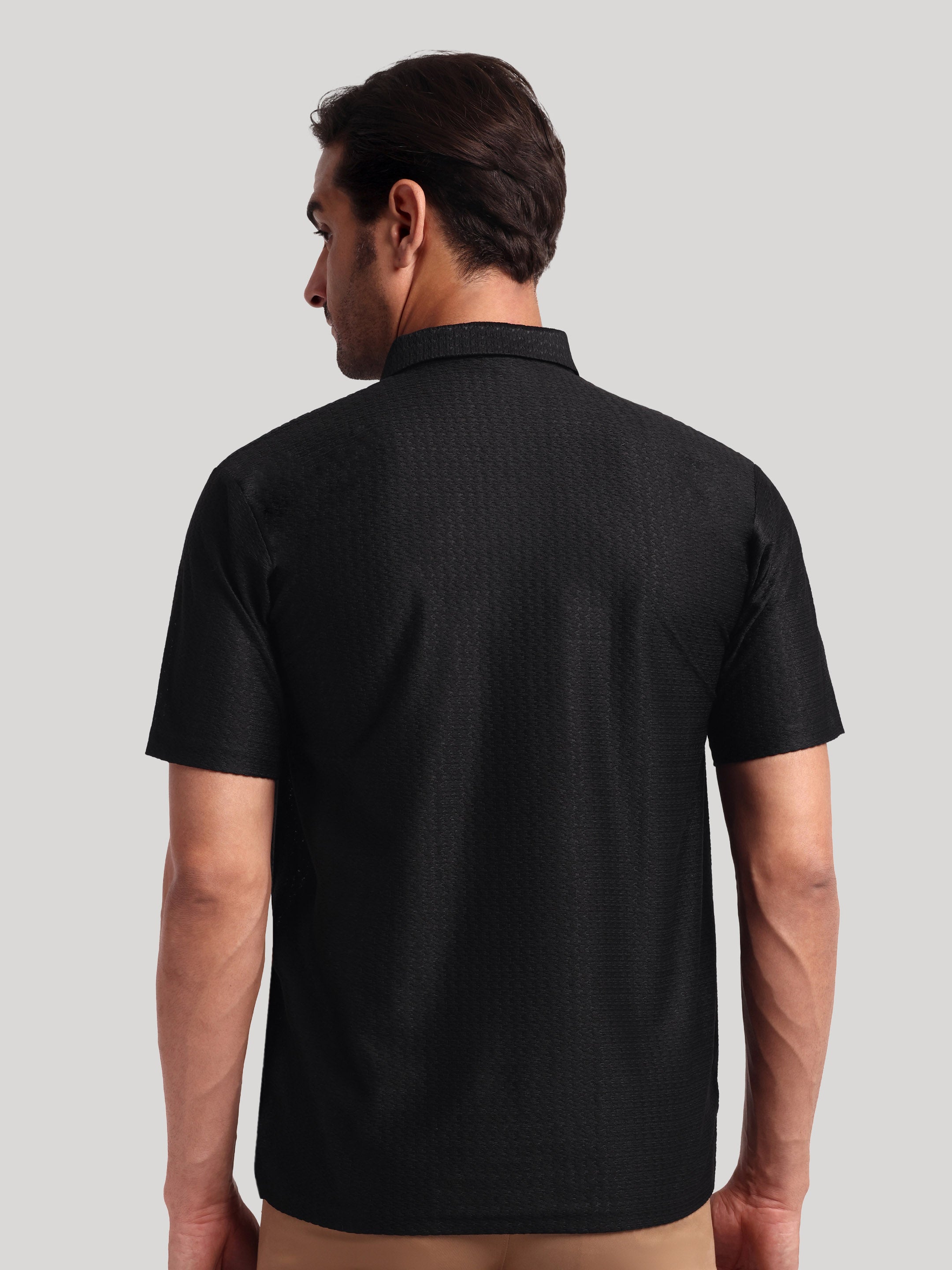 Luxurit Knitted Textured Cotton Fit Polo Men's T-Shirt