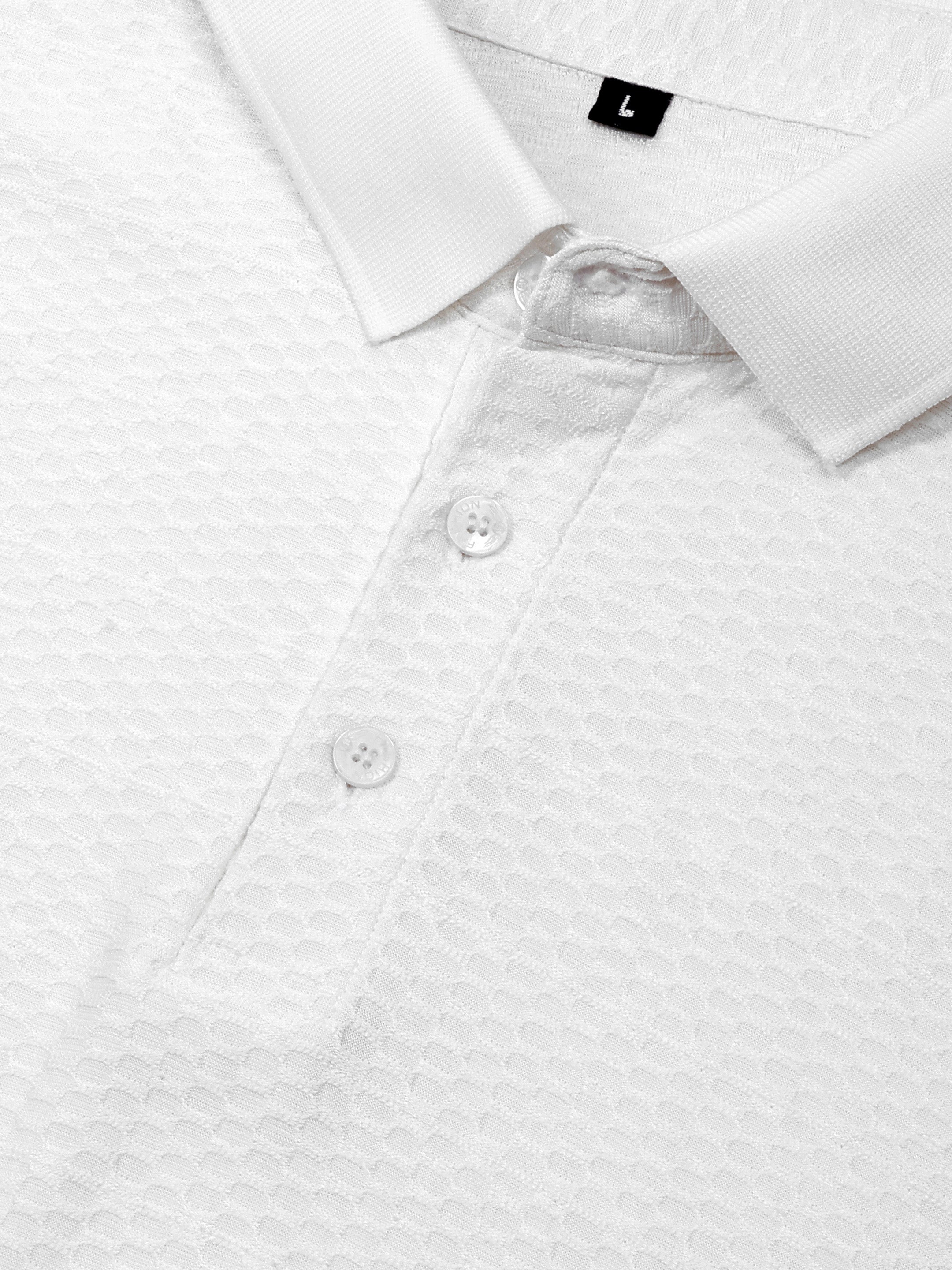 Luxurit Geometric Design Polo Neck Cotton Men's T-Shirt